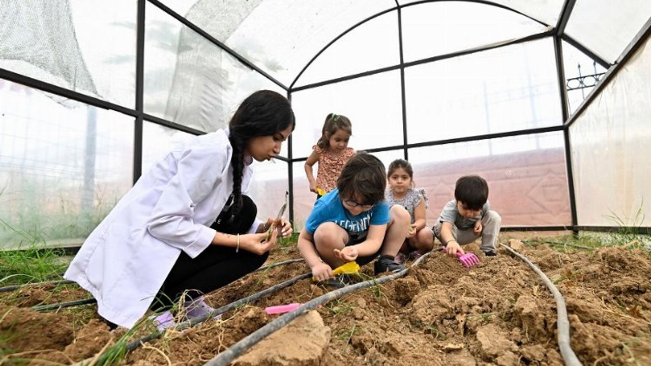 Antalya Muratpaşa'da minik eller tohumları ekti