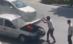 Düzce’de otomobil yangını paniğe neden oldu