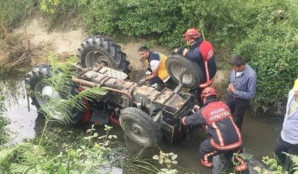 Traktör su kanalına devrildi: 1 ölü